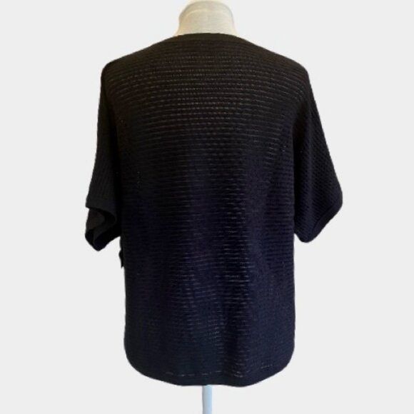 Aritzia Babaton "Donald" black hi low boxy oversized crop sweater top. Size L - Picture 2 of 11